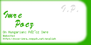 imre pocz business card